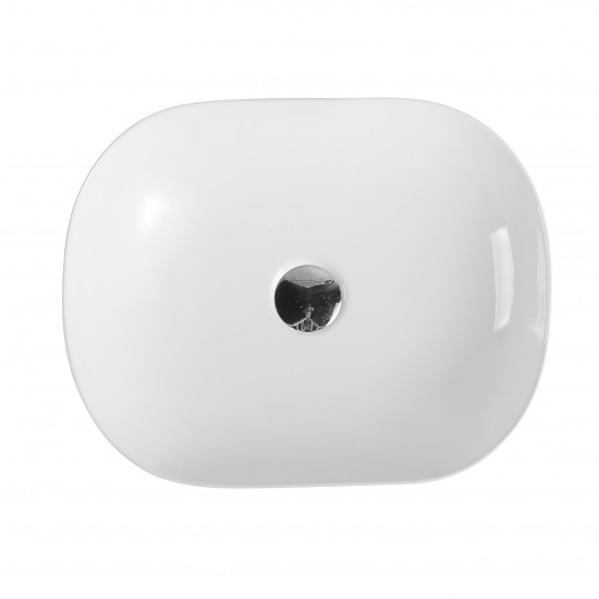 465x375x115mm Bathroom Oval Above Counter White Ceramic Wash Basin